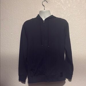 Saxx Black Zip Up Sweater with Hood and Long Sleeves